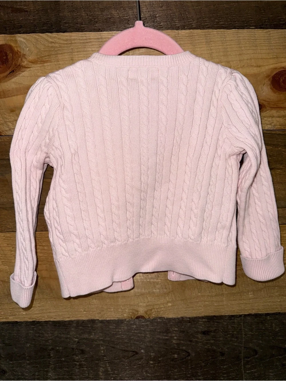 24M Ralph Lauren Baby Pink Cable-Knit Cardigan